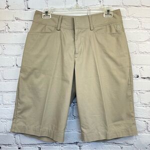 Bogner Women’s Flat Front Bermuda Golf Shorts Khaki Sz 6